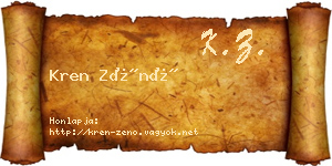 Kren Zénó névjegykártya